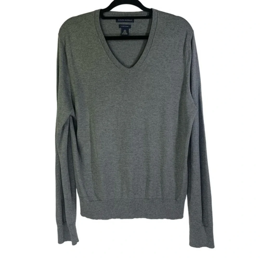 BANANA REPUBLIC Gray Silk Cotton Cashmere V-Neck‎ Sweater